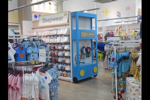 Displays in the Mothercare store